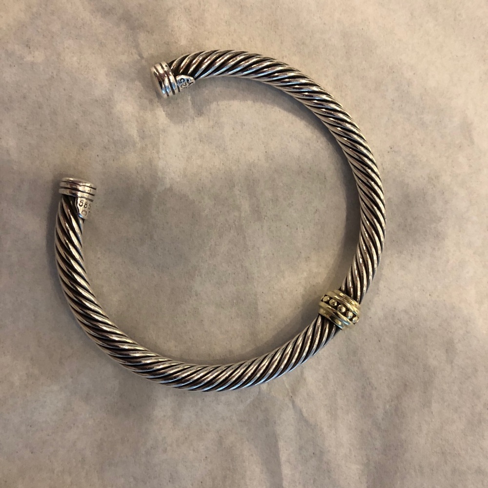 David Yurman sterling silver with gold cuff